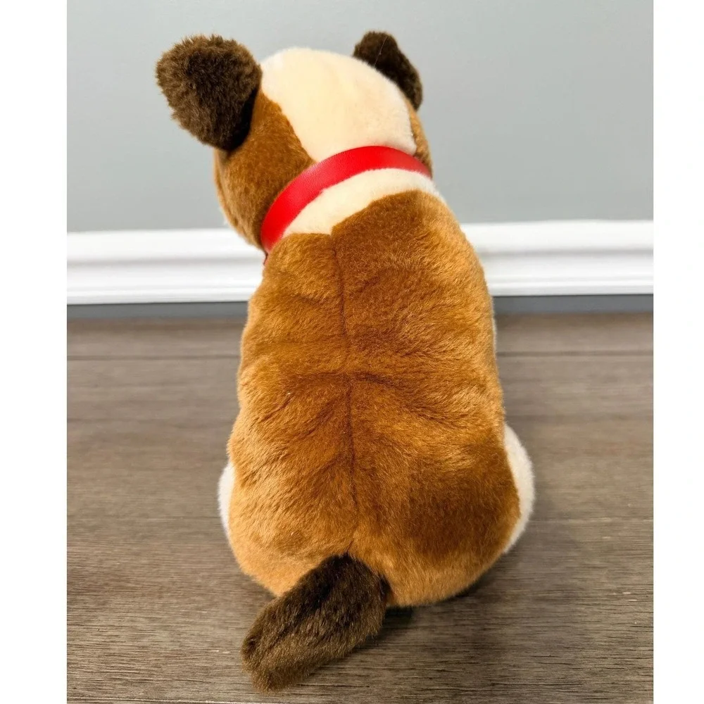 Vintage 2004 Ty Beanie Buddies Top Dog the Bull Dog Brown White Plush Toy 10